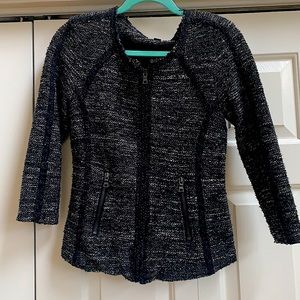 Ann Taylor hip length boule style tweed jacket